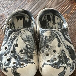 Black and Cream Water Shoes with Perforated Design